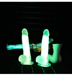 MizzZee - Transparent Green Luminous Manual Dildo (L:22.5cm - D:4cm)